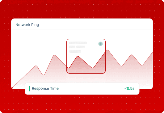 Network ping chart showing response times under 0.5 seconds