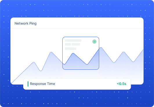 Network ping chart showing response times under 0.5 seconds