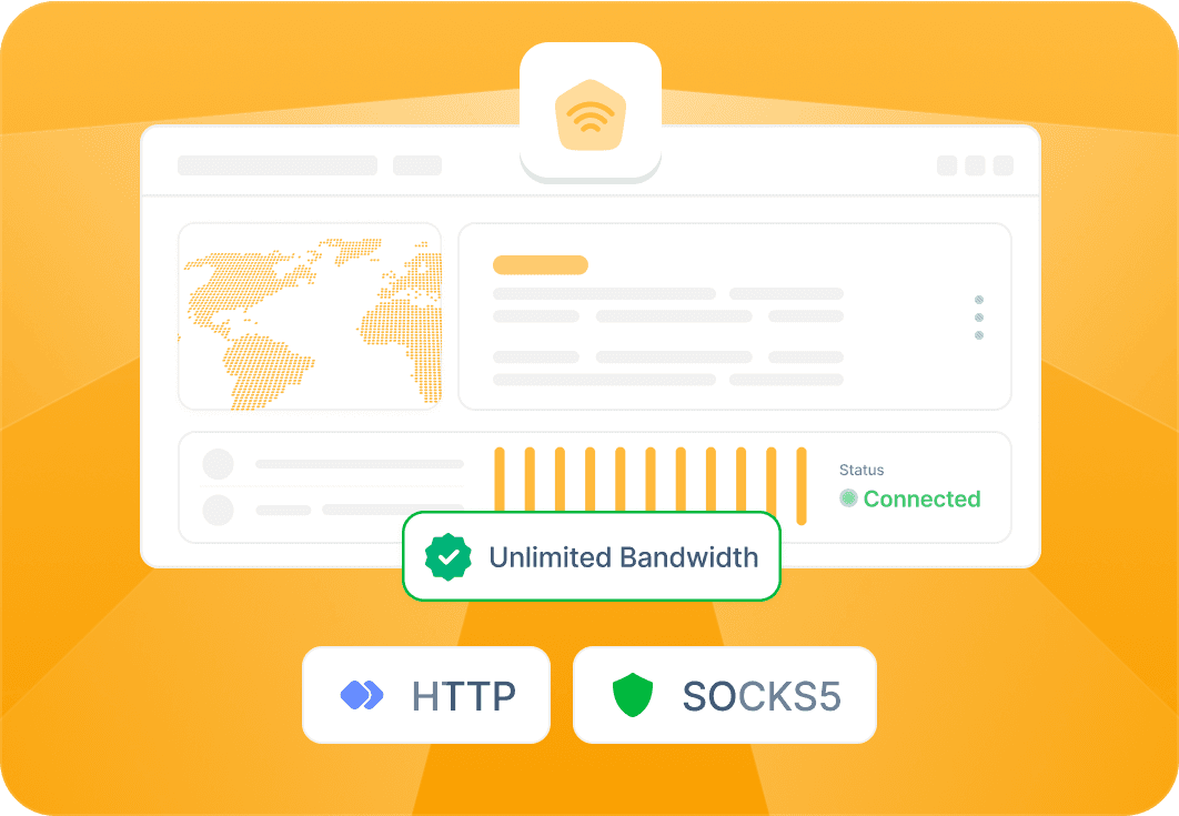 Dashboard with unlimited bandwidth, HTTP and SOCKS5 support