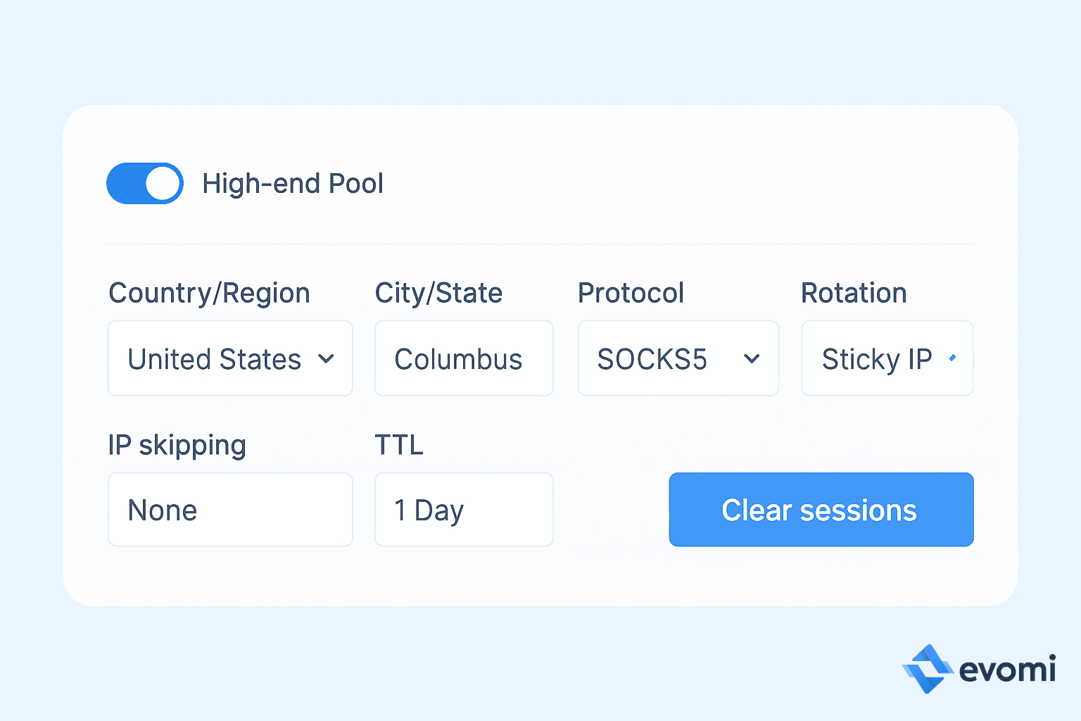 Configuring proxy settings in a dashboard