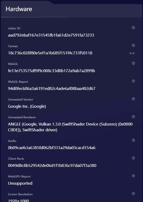 Browserscan Hardware check