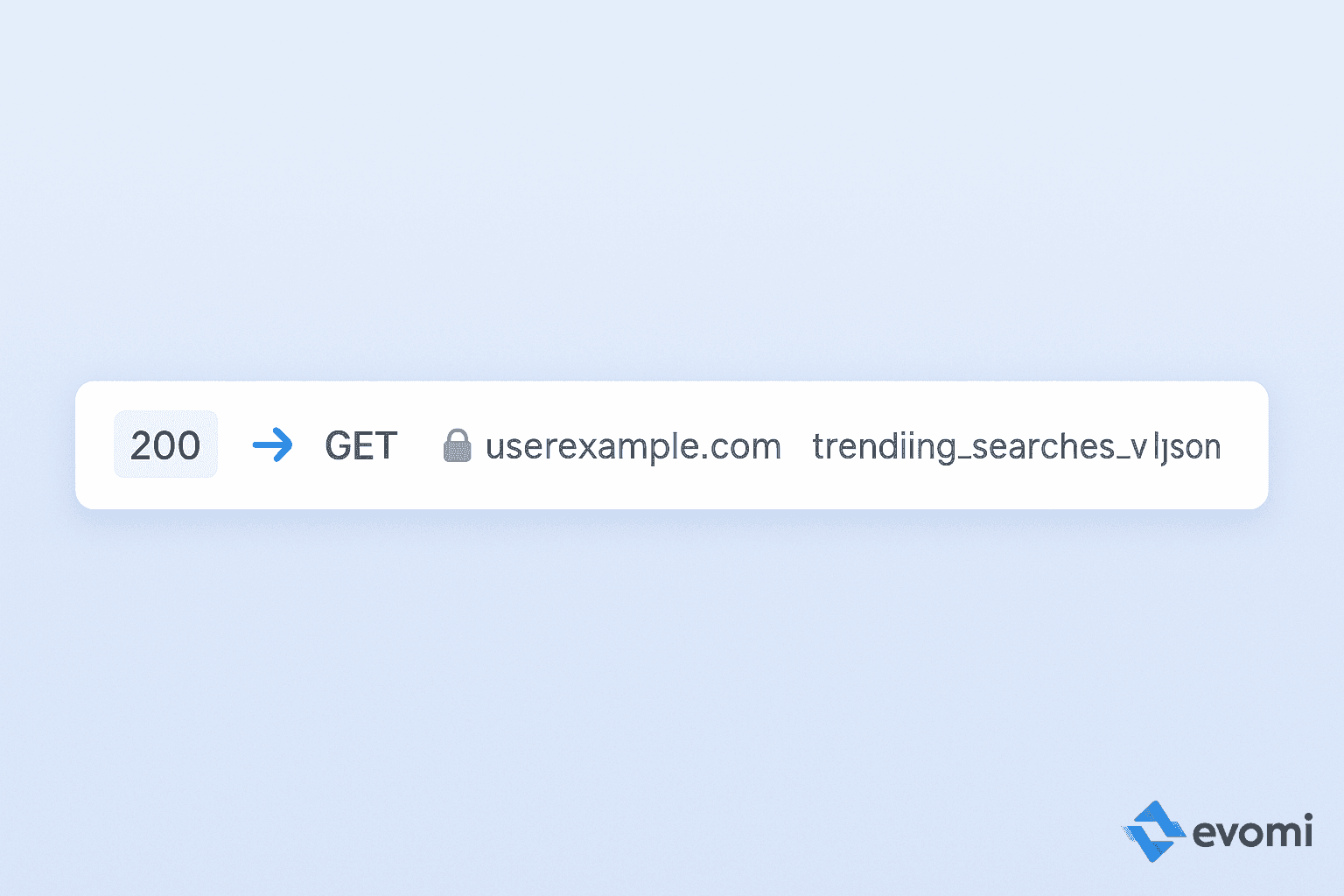 Browser developer tools highlighting an API request URL for trending searches