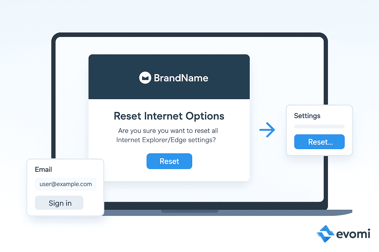 Laptop showing connection settings