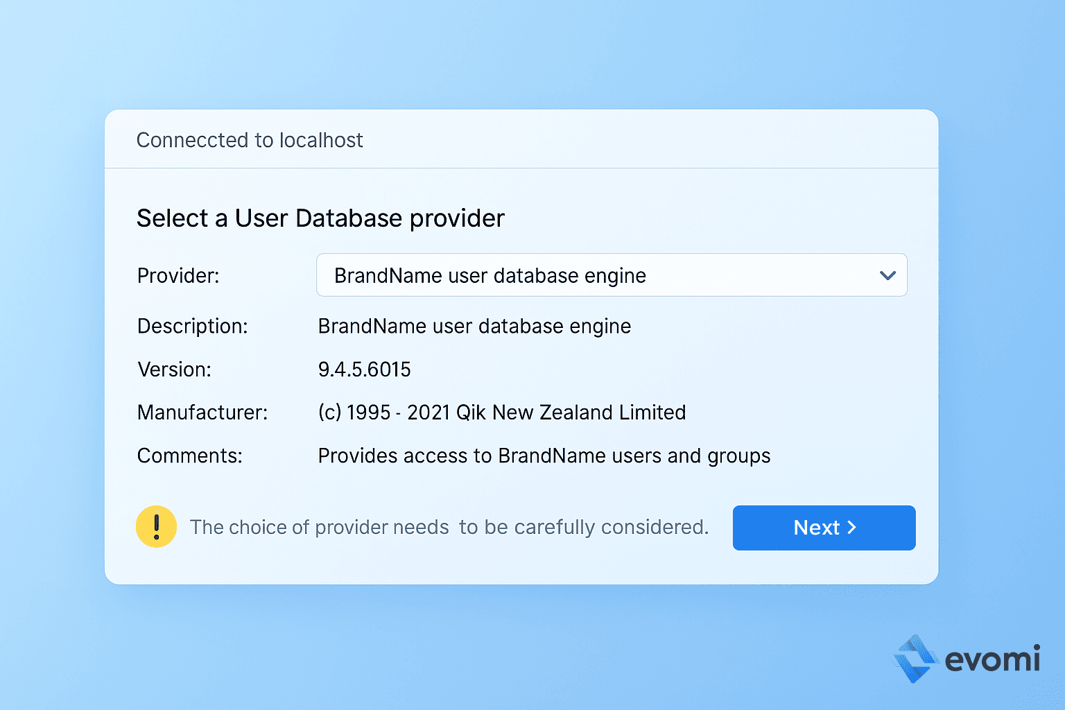 Configuring the user database source in WinGate