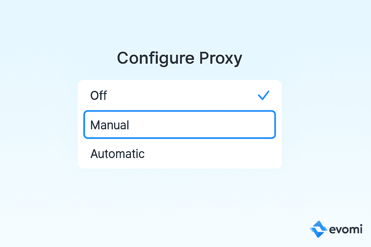 iOS Configure Proxy options with Manual selected