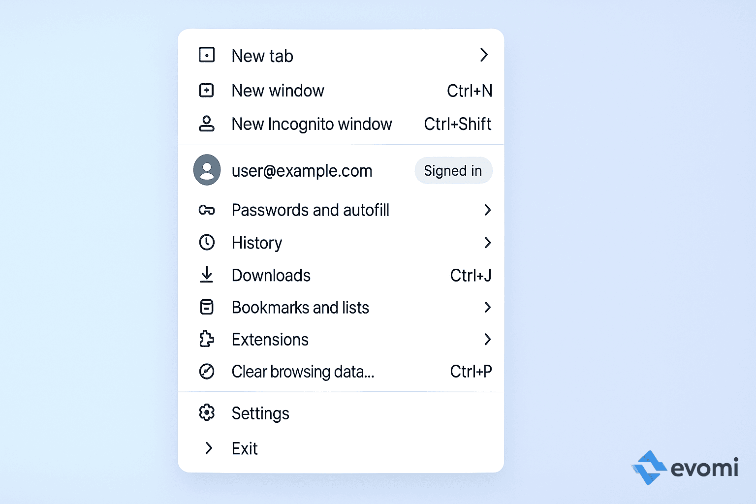 Google Chrome's main menu accessed via the three dots on a Windows computer