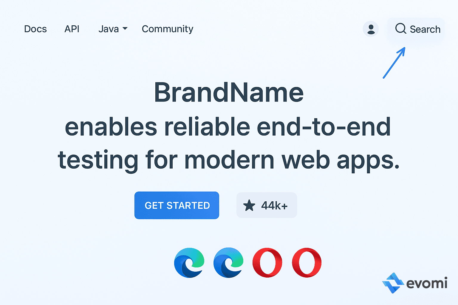 Screenshot showing search modal open after click