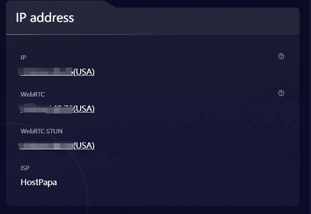 Browserscan IP Address check