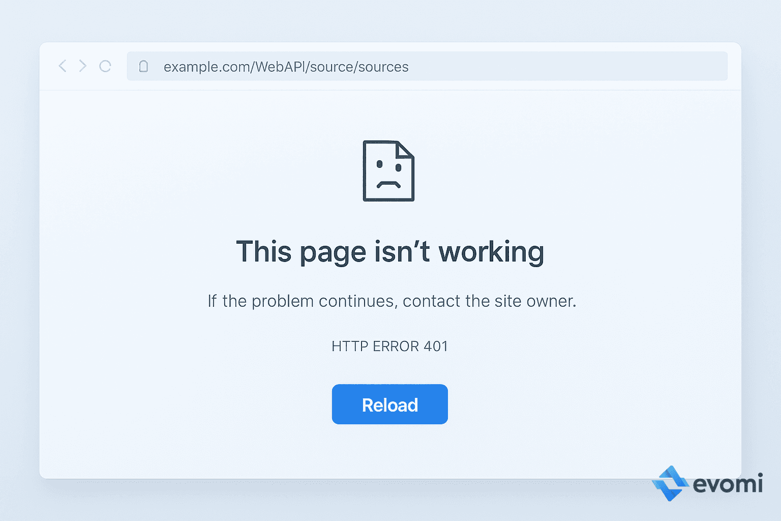 Illustration of a 401 Unauthorized error message