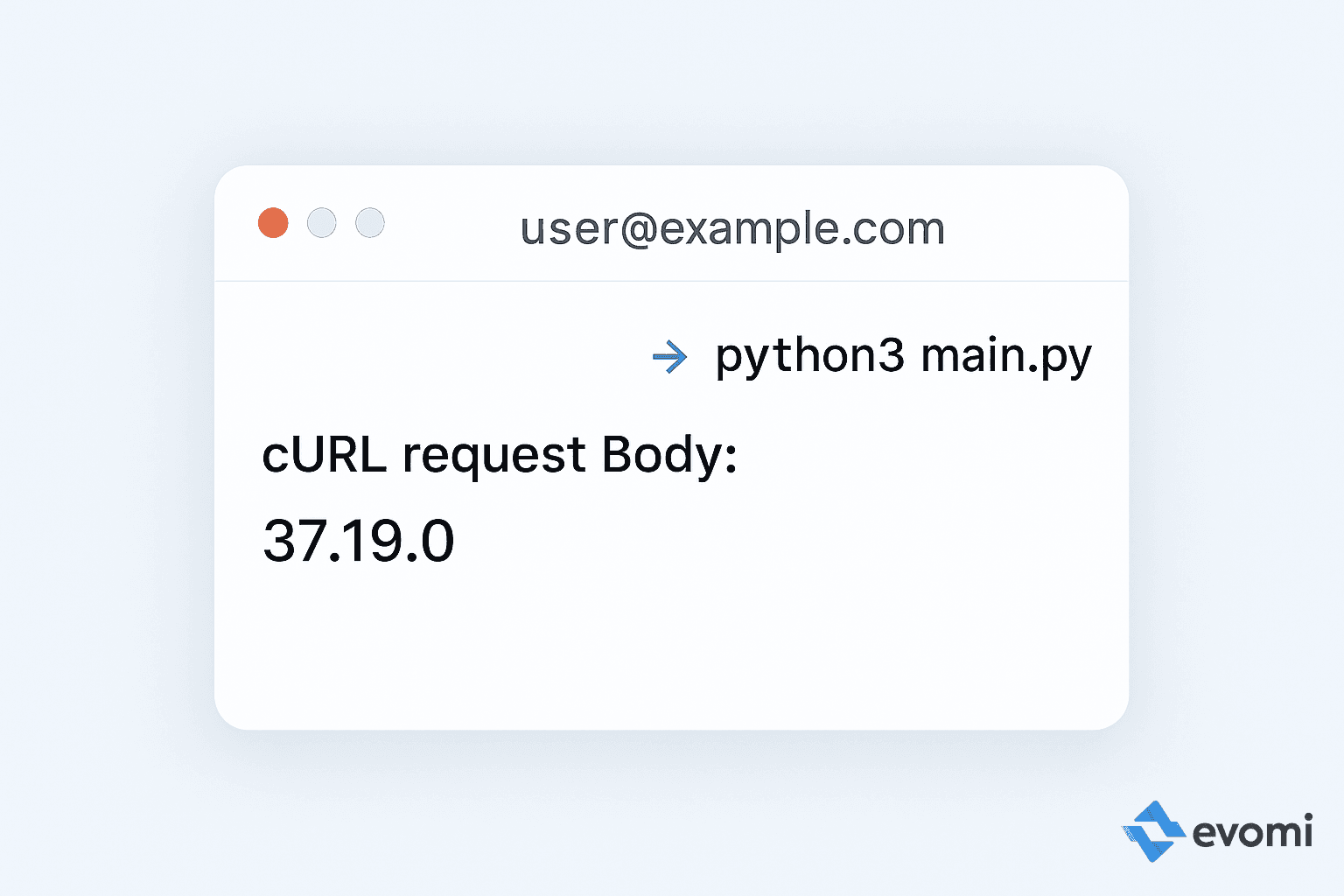 Terminal output showing a different IP address, indicating proxy usage