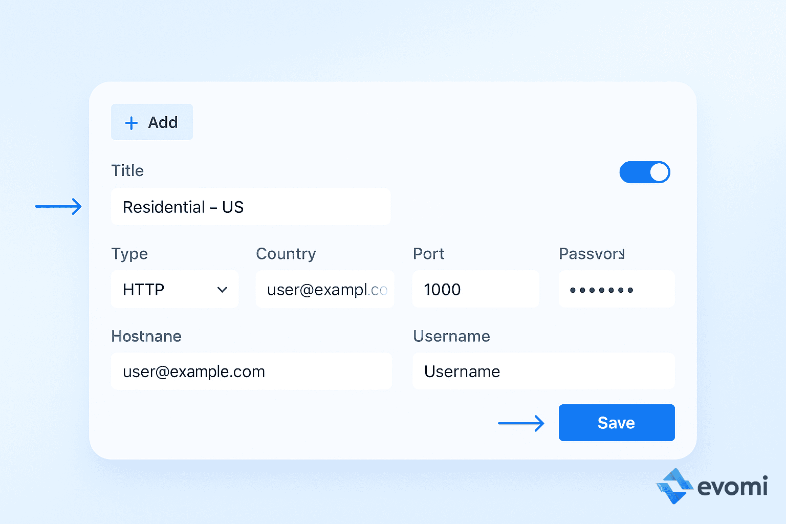 FoxyProxy Configuration Fields Filled