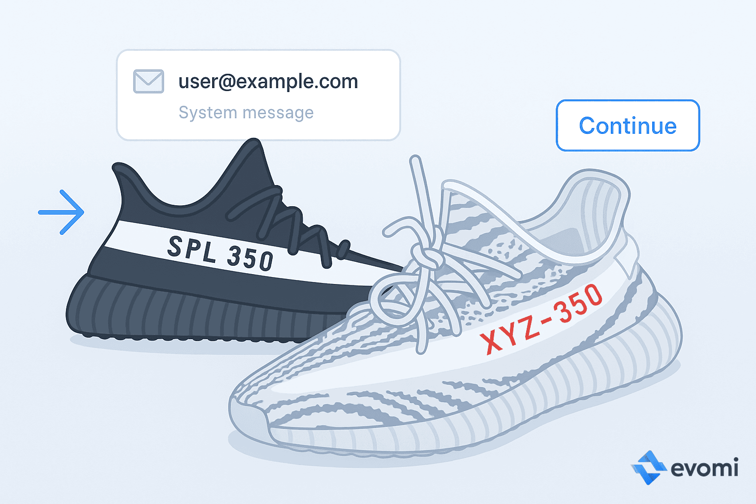 Sneakers lined up