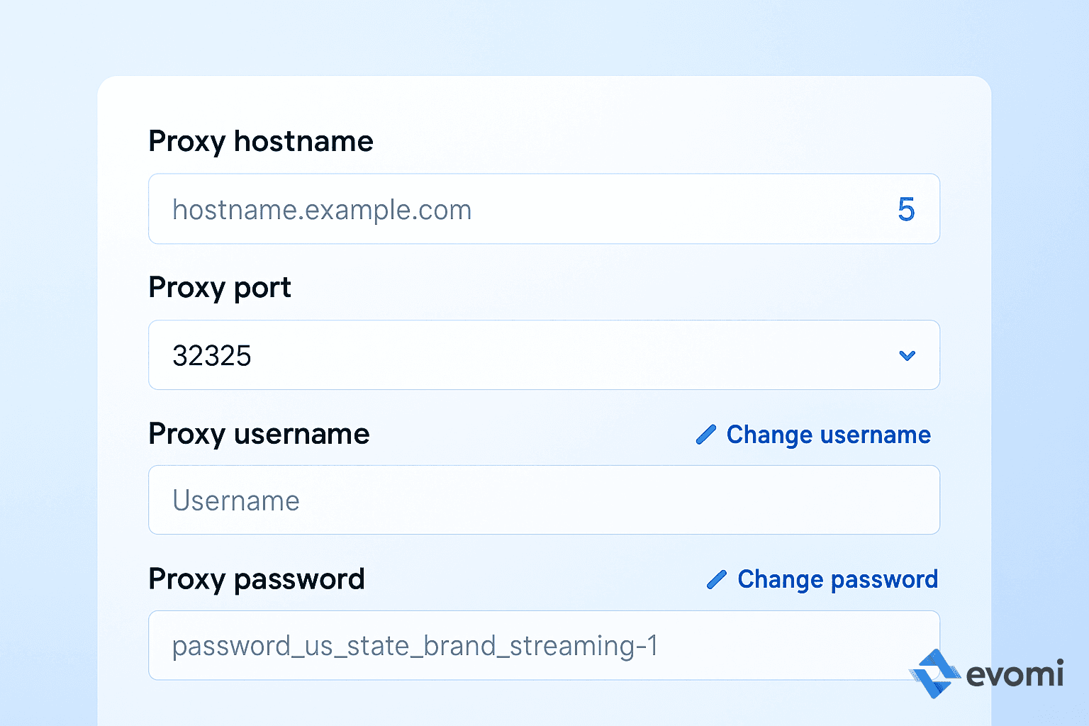 Example Proxy Credentials Dashboard