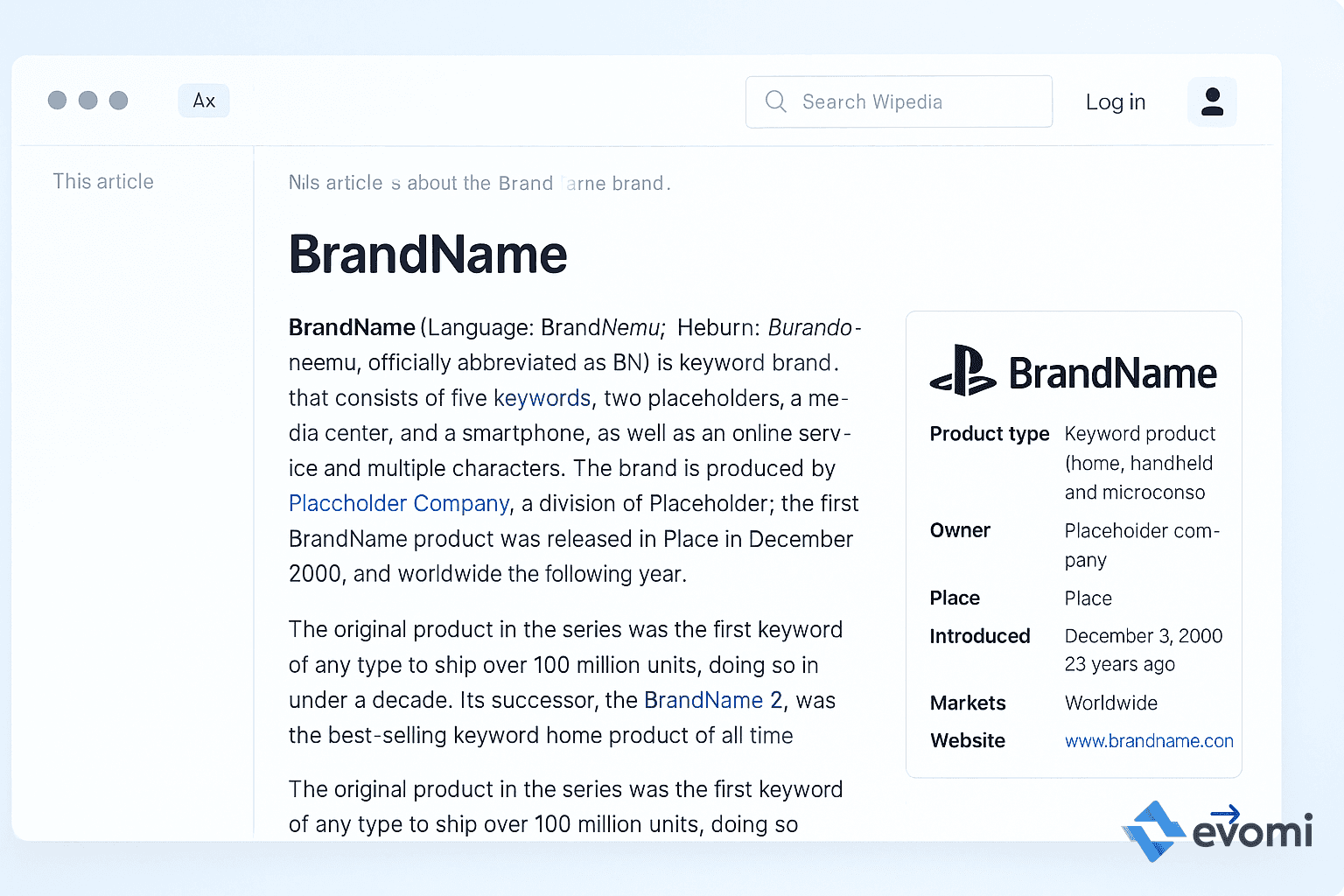 Screenshot of Wikipedia search results page