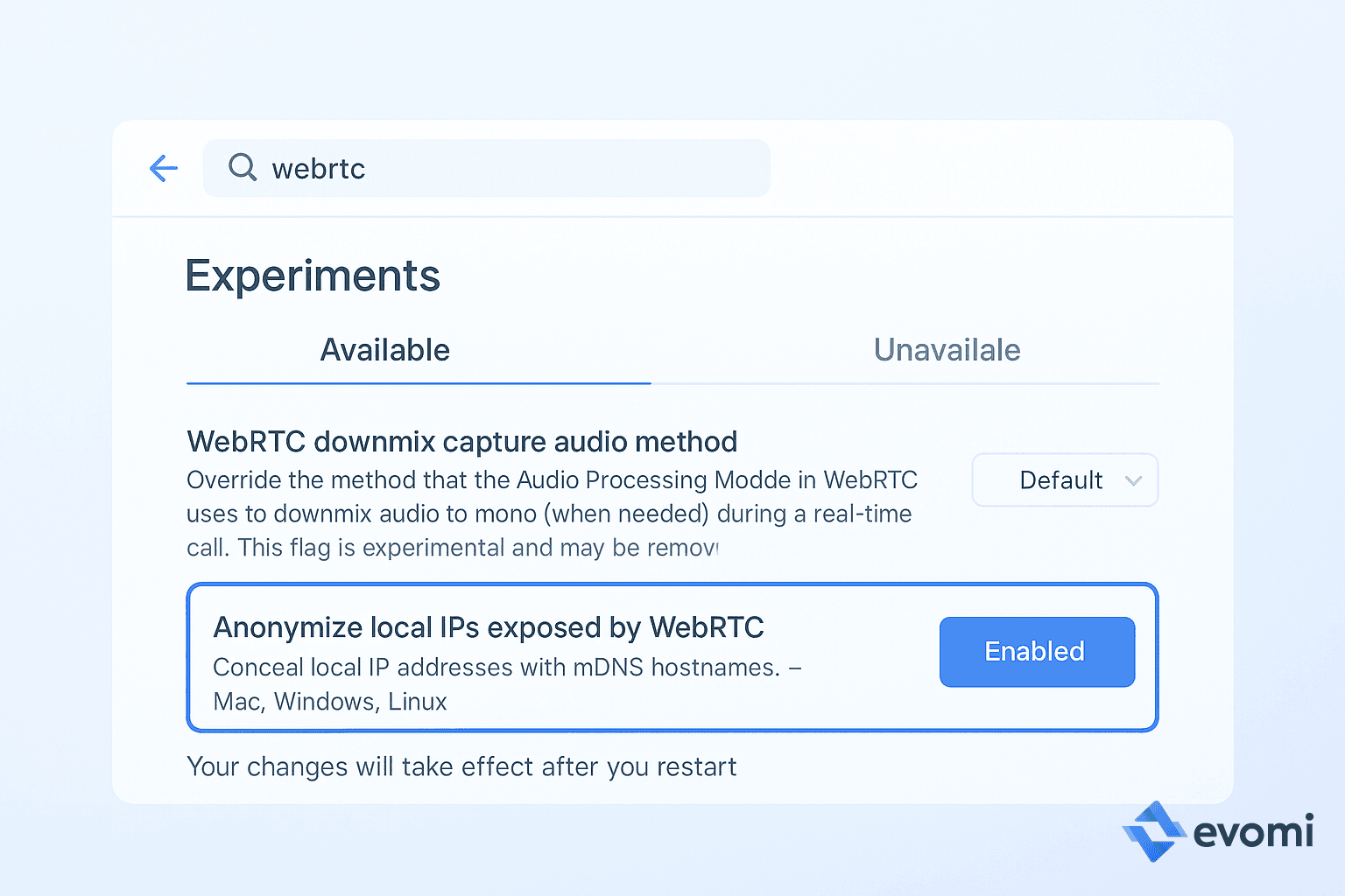 Disabling WebRTC or anonymizing IPs in Microsoft Edge flags