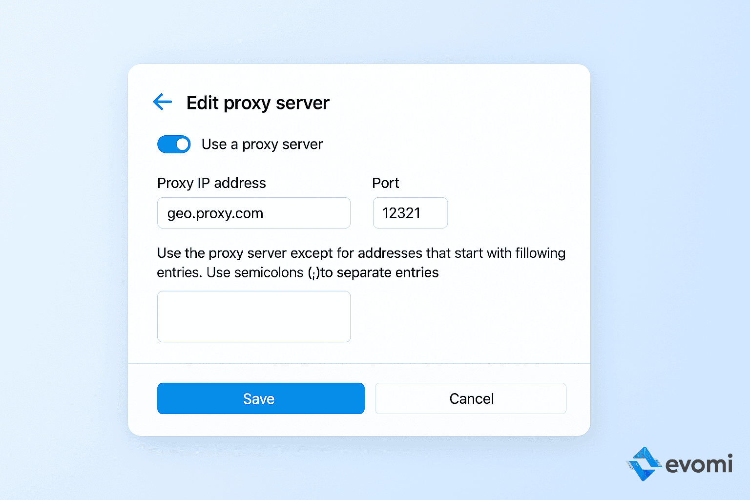 Windows manual proxy setup screen