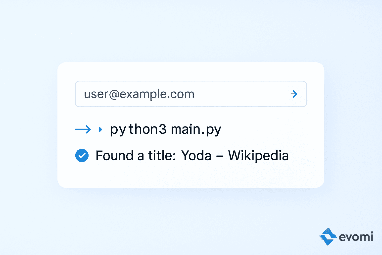 Terminal output showing the extracted title of the Wikipedia page