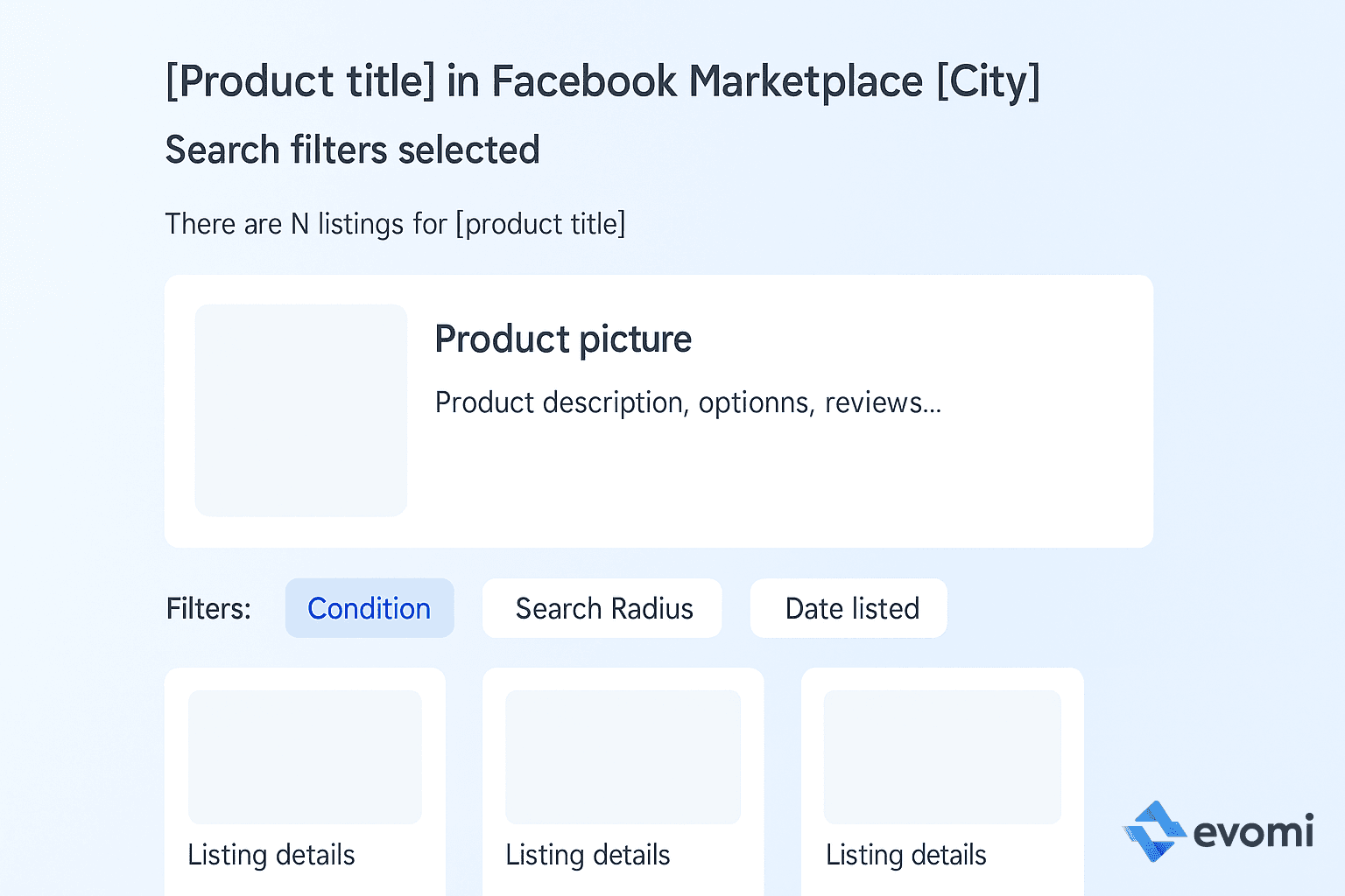 Mockup of a detailed product page on the programmatic site