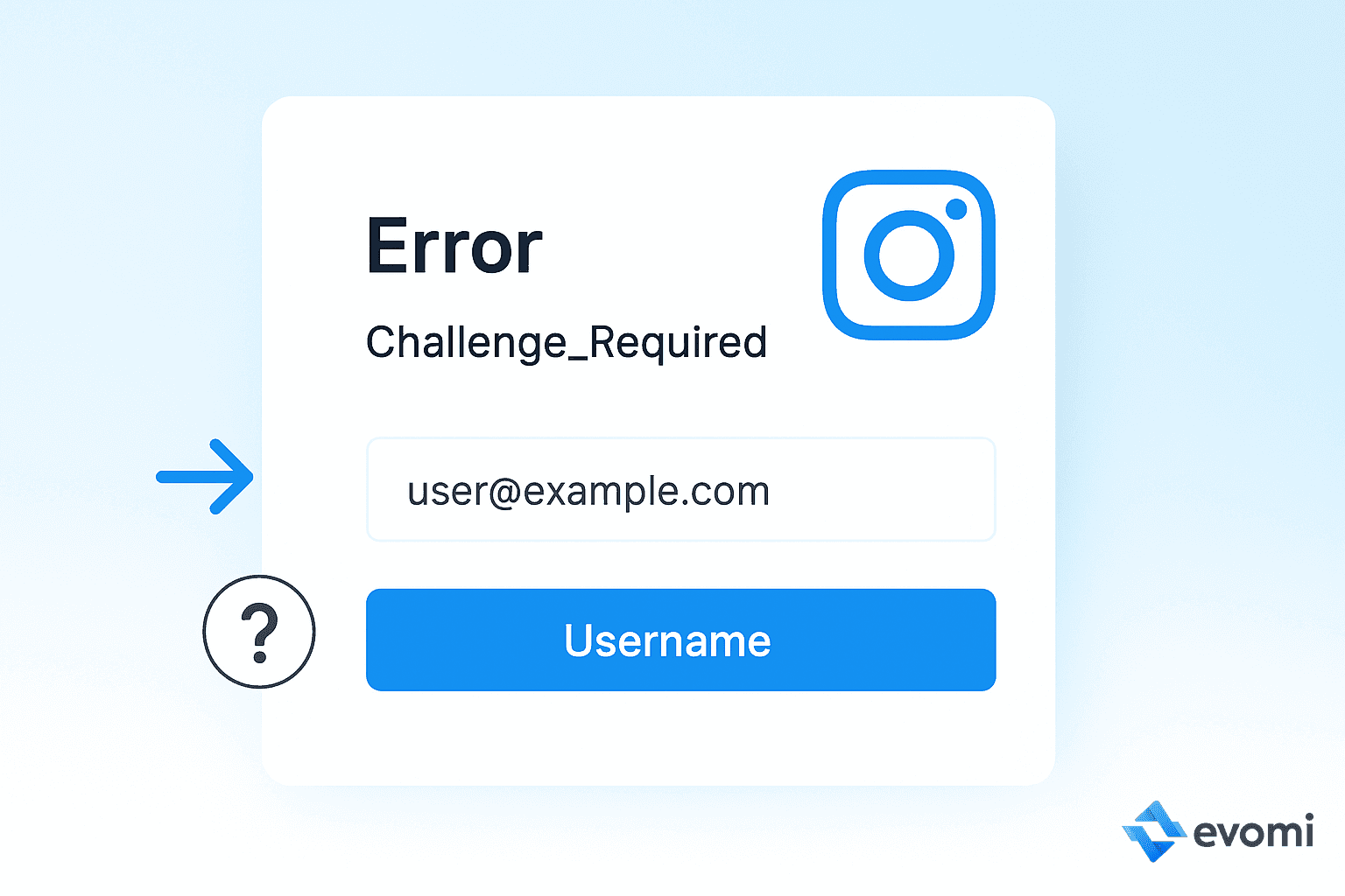 Diagram showing Instagram Challenge Required error leading to identity verification