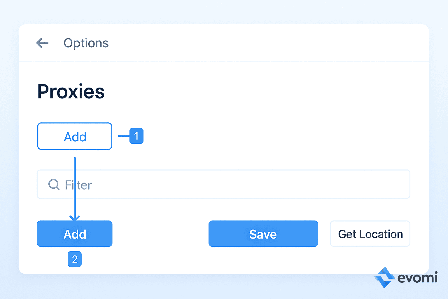 FoxyProxy Firefox Options - Add Button