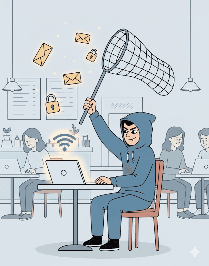 Warning illustration about the risks of free public proxies